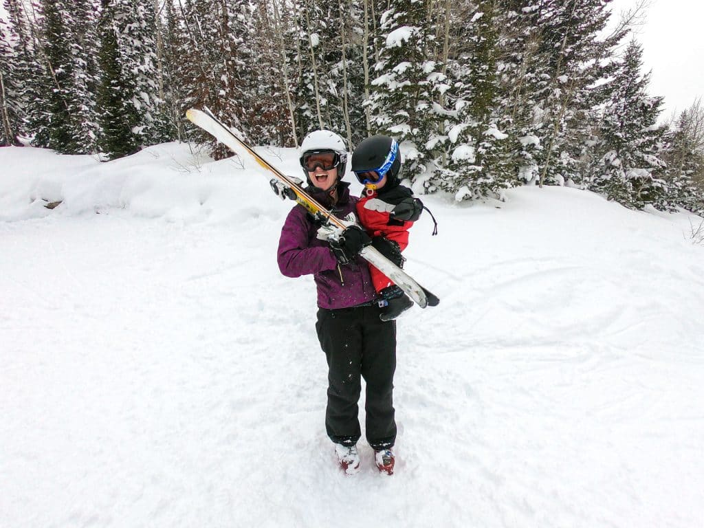 toddler learning to ski