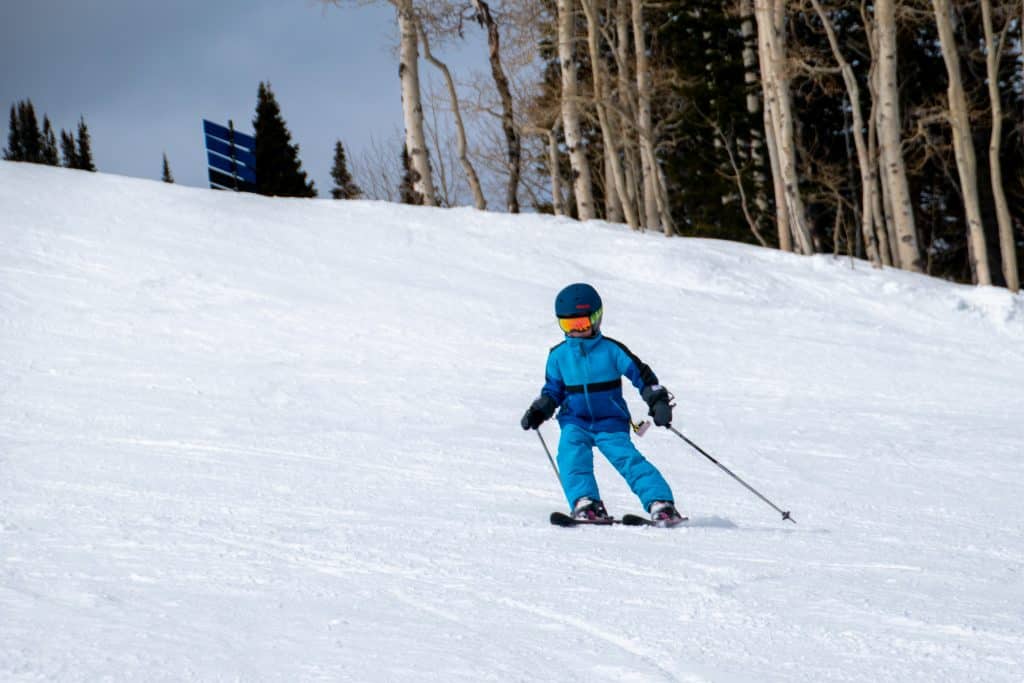 kid skiing in utah