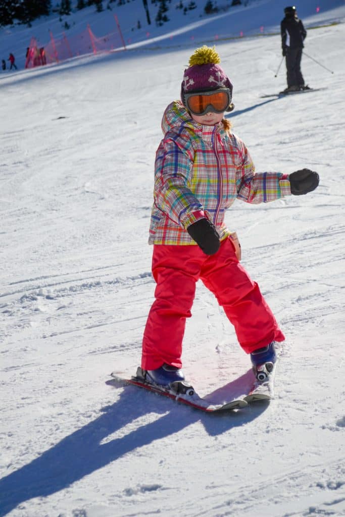 little girl skiing