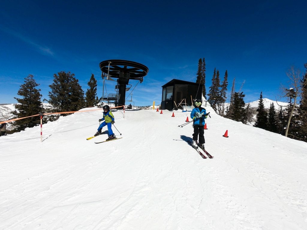 getting off a ski lift