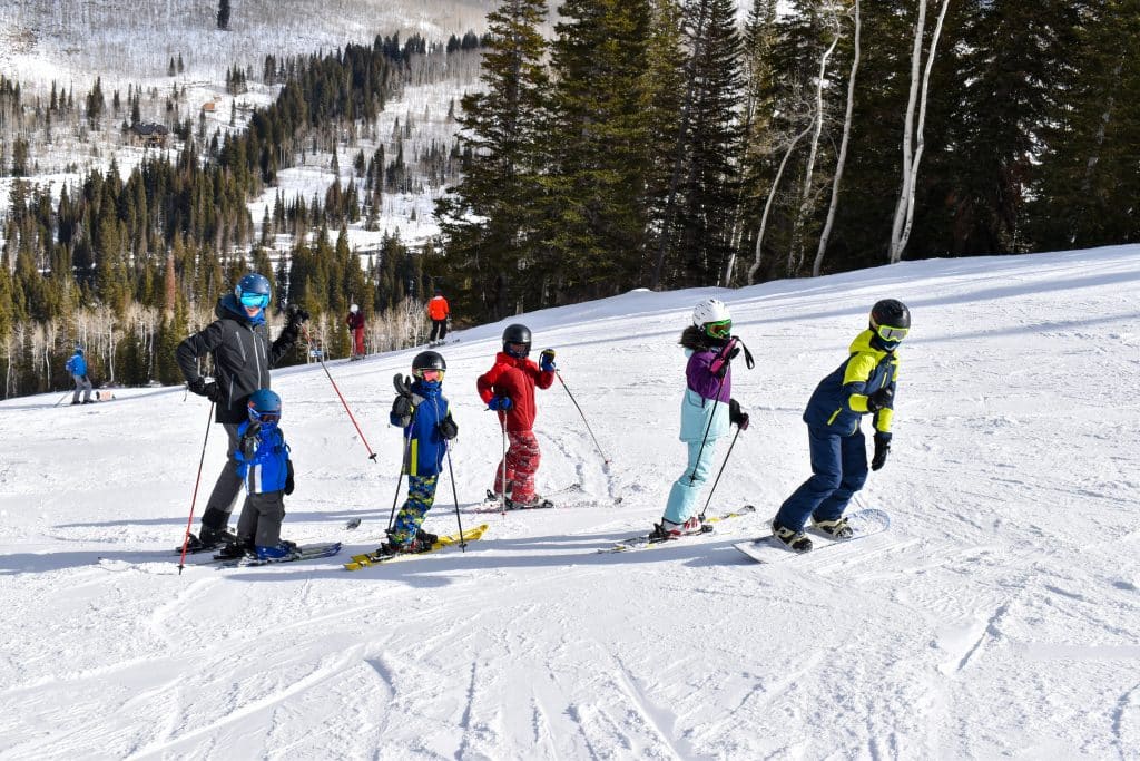 skiing with kids