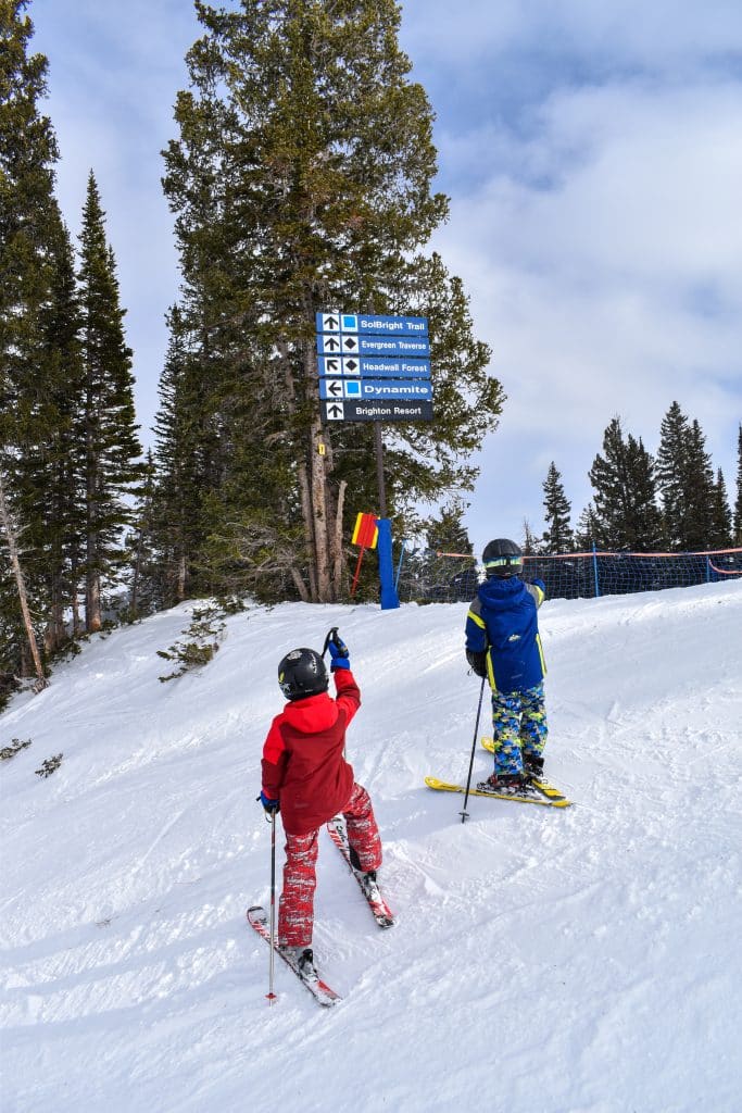 kids choosing ski runs together