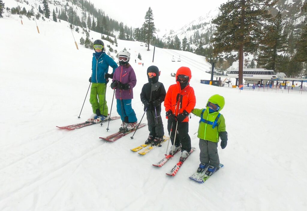 kids skiing at squaw