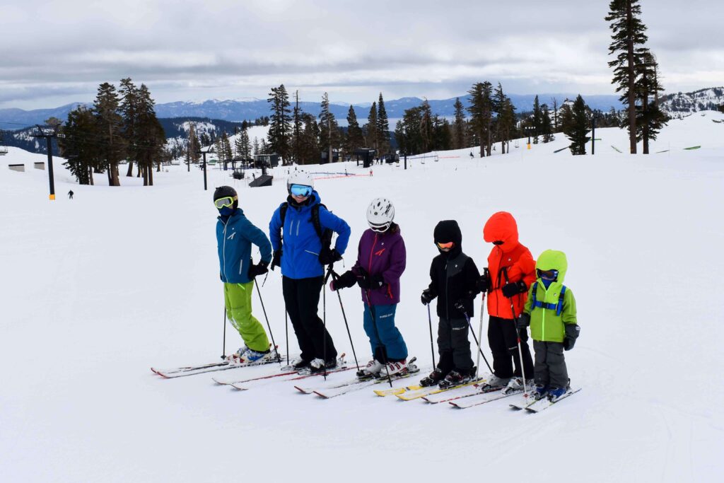 kids skiing at Tahoe