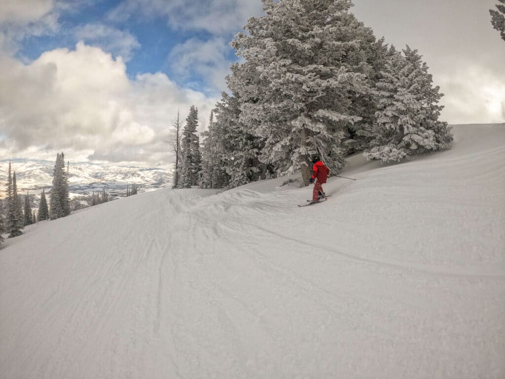 skiing Utah powder day