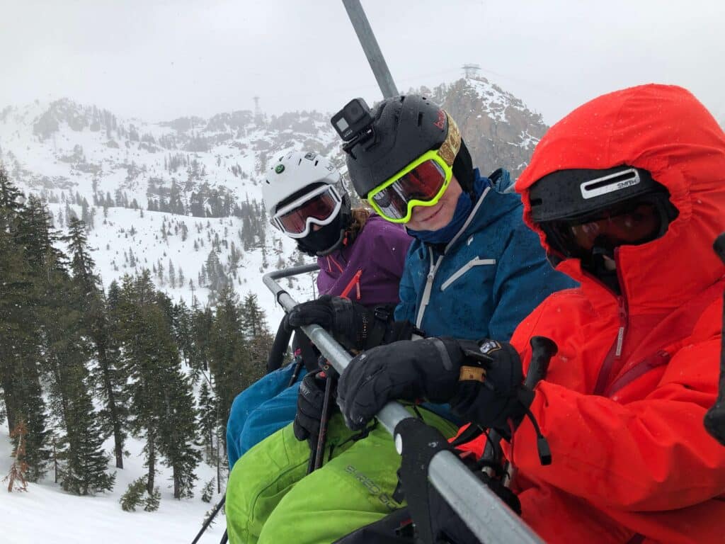 kids on ski chairlift