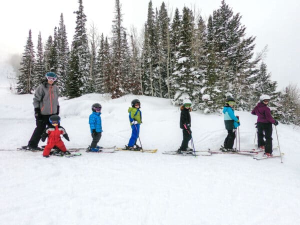 large ski family