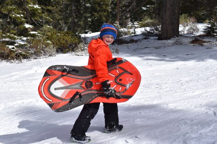 foam sled boy