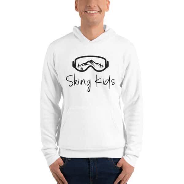 Skiing Kids Google Hoodie White