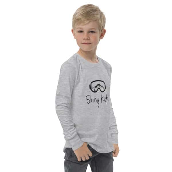 Long Sleeve Skiing Kids Googles Shirt Grey