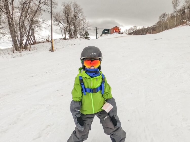 beginner skier at Nordic Valley