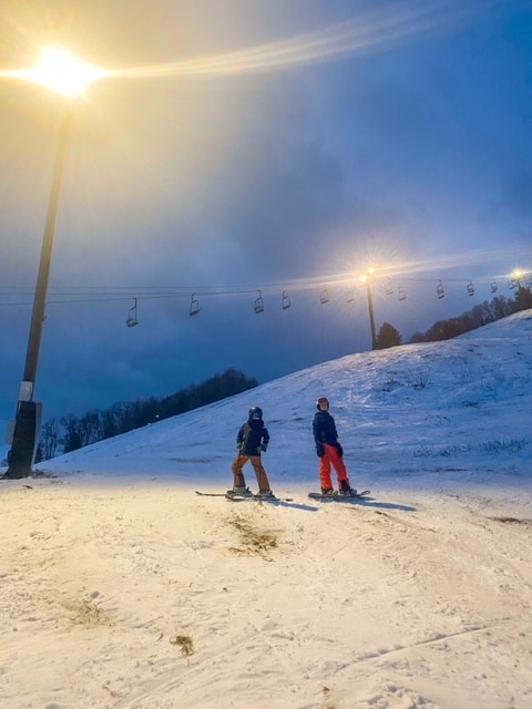 night skiing at Nordic Valley