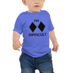 Skiing Kids T-Shirt I'm Difficult Toddler Blue