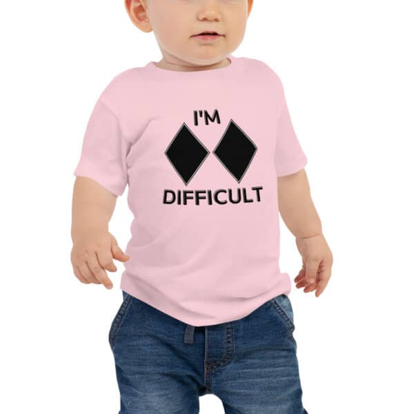 Skiing Kids T-Shirt I'm Difficult Toddler Pink