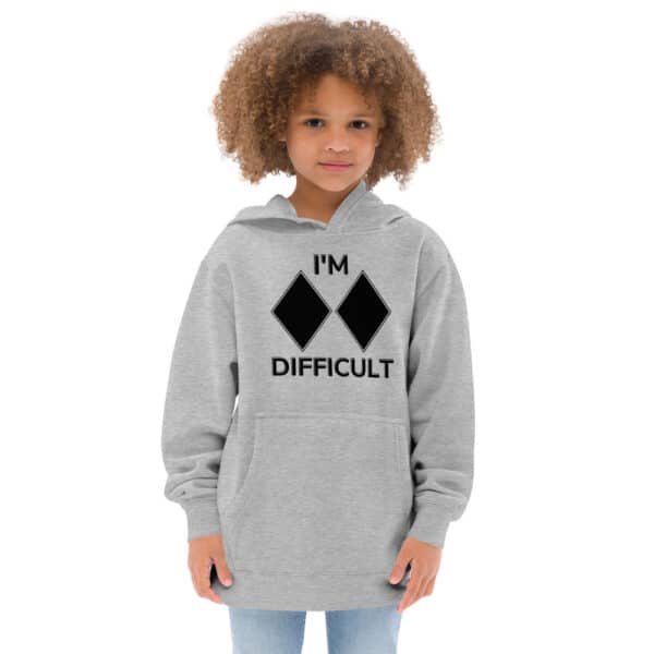 Skiing Kids I'm Difficult Hoodie Grey