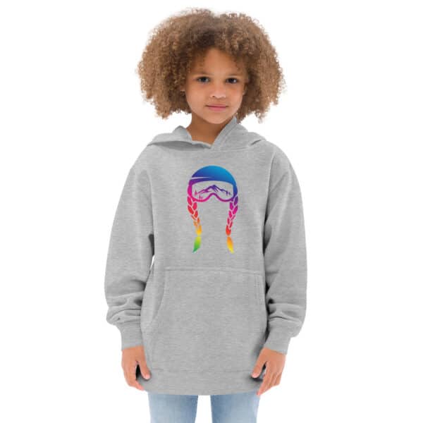 Skiing Kids Googles Hoodie Rainbow