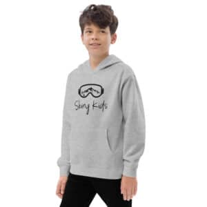 Skiing Kids Hoodie Googles Grey