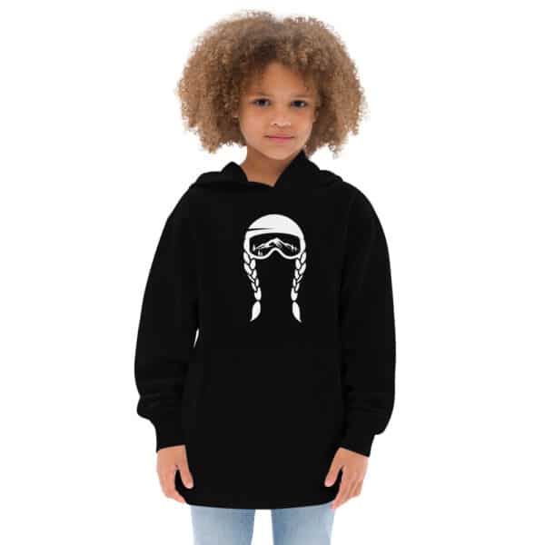 Skiing Kids Hoodie Googles Black