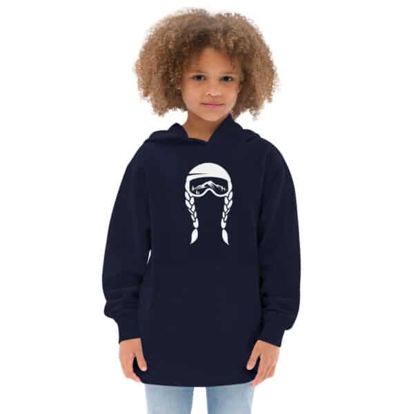 Skiing Kids Hoodie Googles Dark Blue