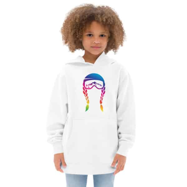 Skiing Kids Googles Hoodie Rainbow