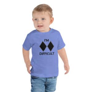 Skiing Kids T-Shirt I'm Difficult Toddler Blue