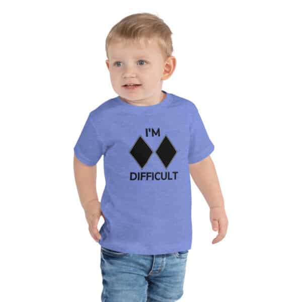 Skiing Kids T-Shirt I'm Difficult Toddler Blue