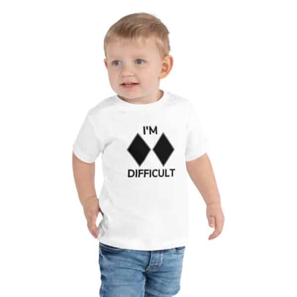 Skiing Kids T-Shirt I'm Difficult Toddler White