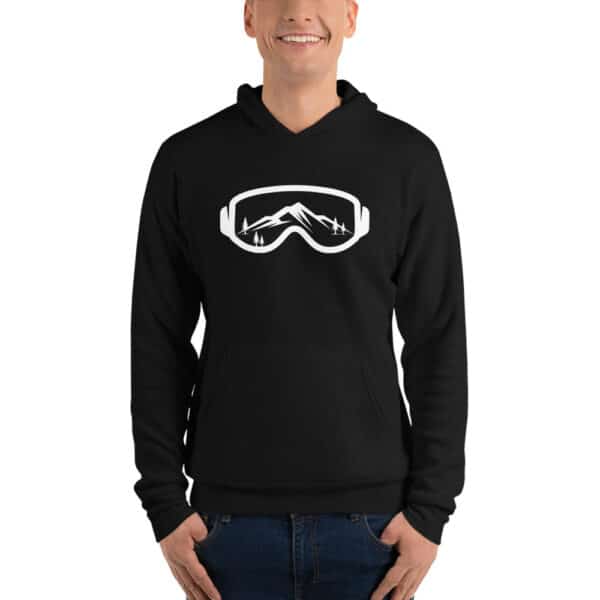 Skiing Kids Hoodie Goggles Black