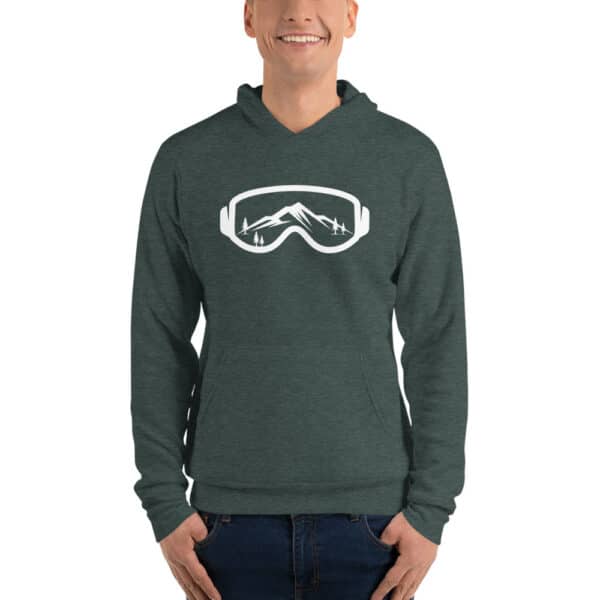 Skiing Kids Hoodie Goggles Green