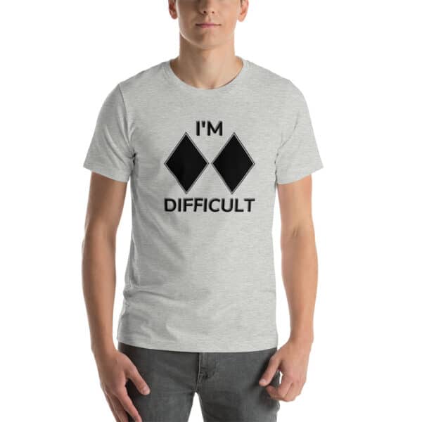 Skiing Kids I'm Difficult T-Shirt Grey