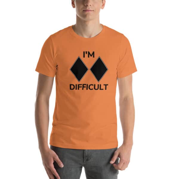 Skiing Kids I'm Difficult T-Shirt Orange