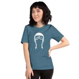 Skiing Kids Goggles T-Shirt Blue