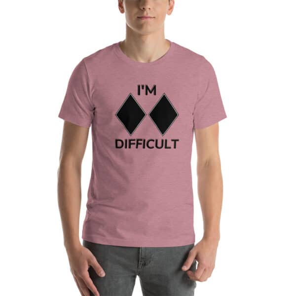 Skiing Kids I'm Difficult T-Shirt Pink