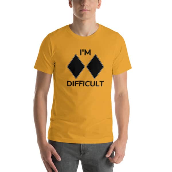 Skiing Kids I'm Difficult T-Shirt Yellow