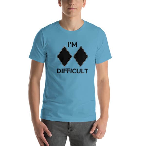 Skiing Kids I'm Difficult T-Shirt Blue