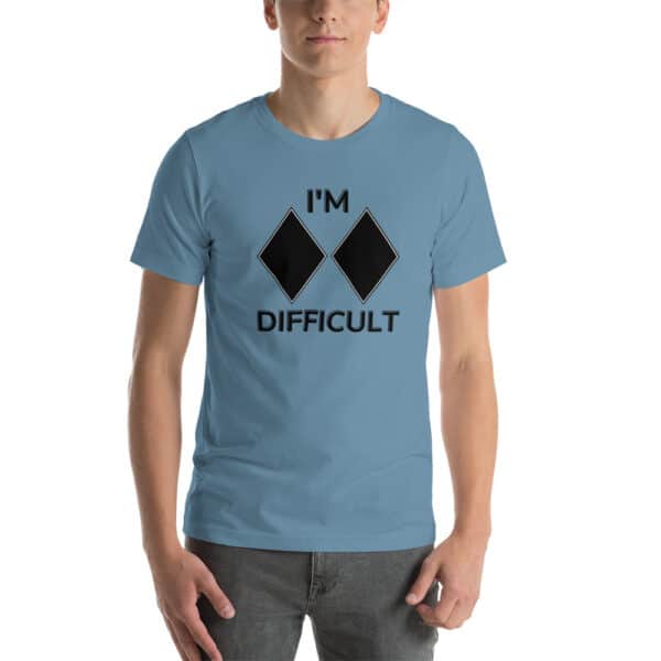 Skiing Kids I'm Difficult T-Shirt Blue