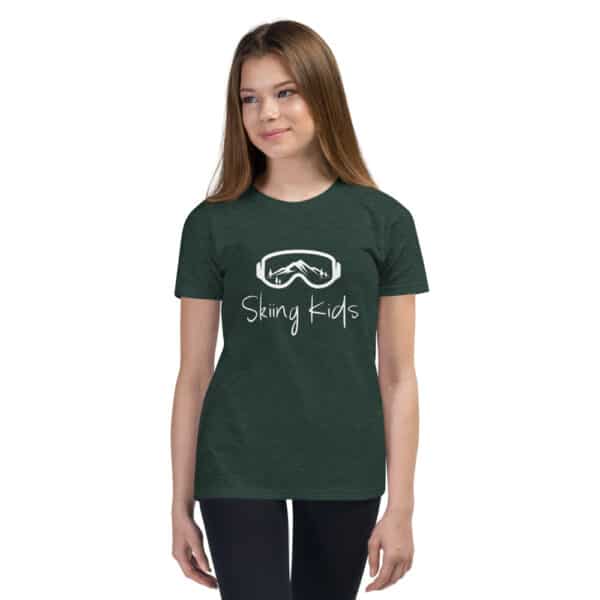 Skiing Kids T-Shirt Dark Green