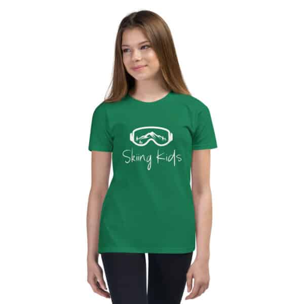 Skiing Kids T-Shirt Green