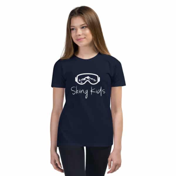 Skiing Kids T-Shirt Dark Blue