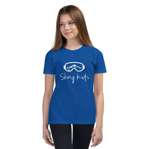 Skiing Kids T-Shirt Blue