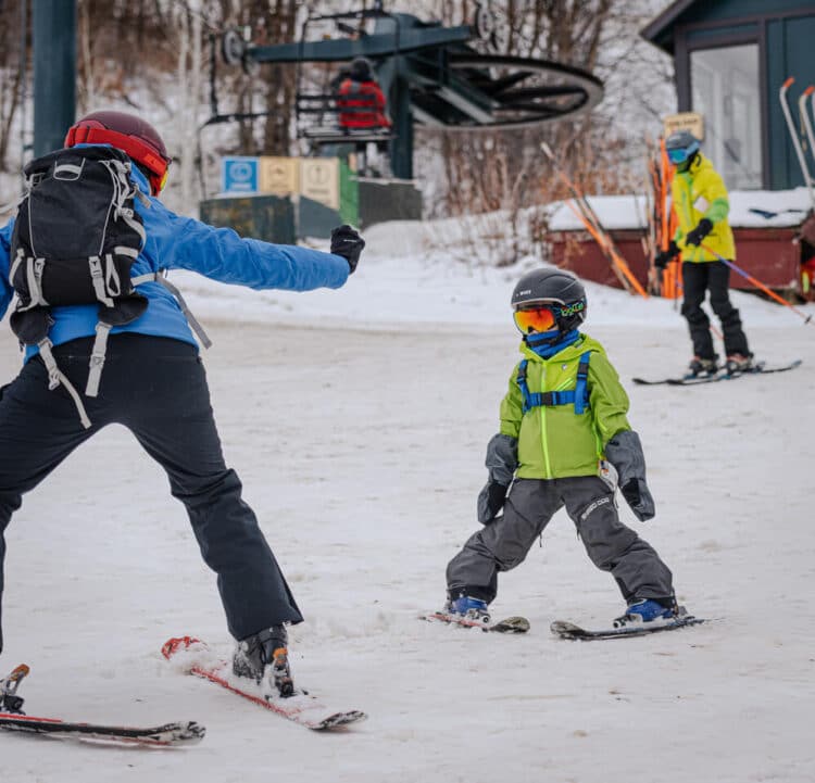 Skiing Nordic valley with little kids