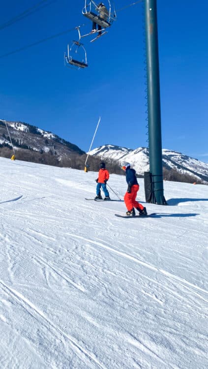 skiing and snowboarding nordic valley with kids