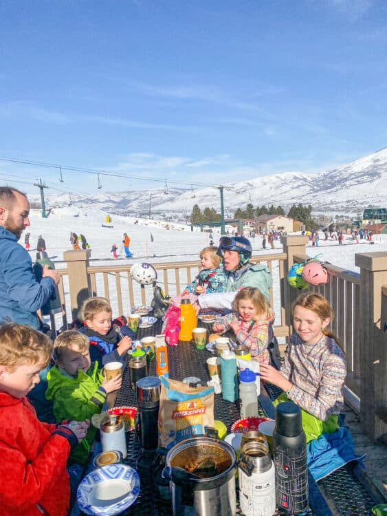 outdoor dining at Nordic Valley cheap utah ski resort