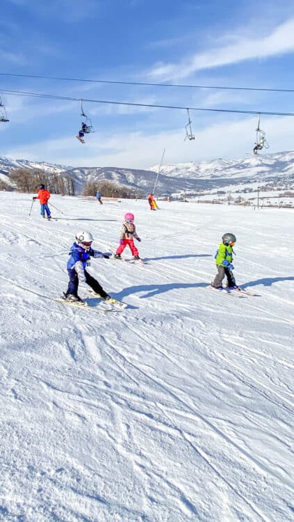 little kids skiing Nordic Valley