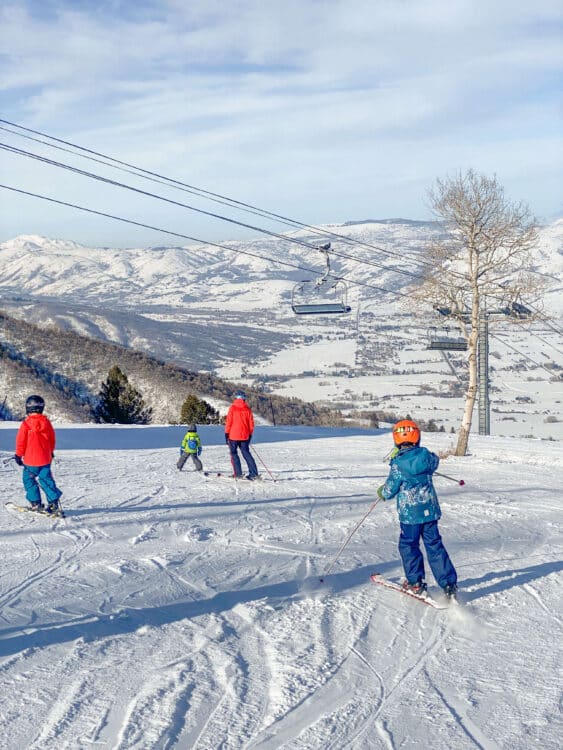 family skiing nordic valley utah together