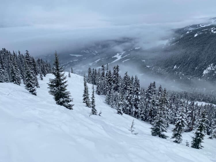 big mountain skiing at altitude