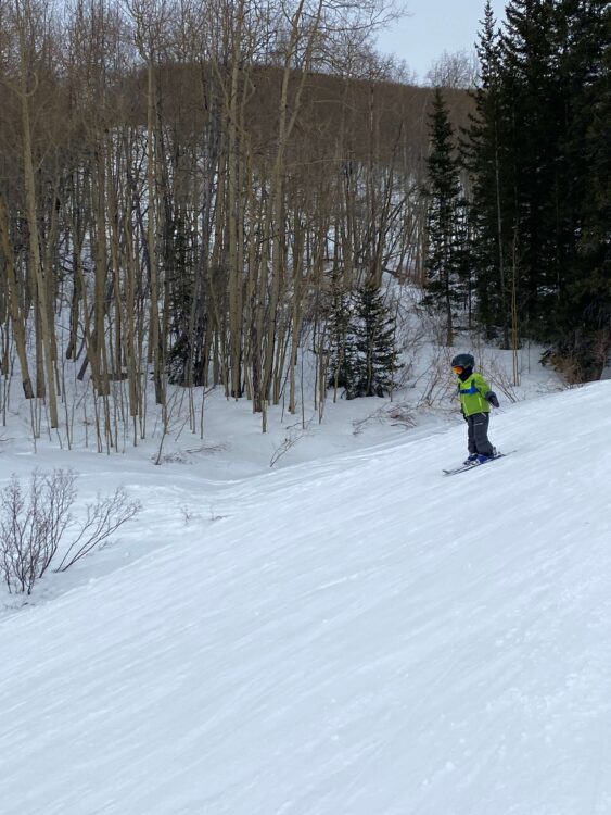 little boy skiing utah