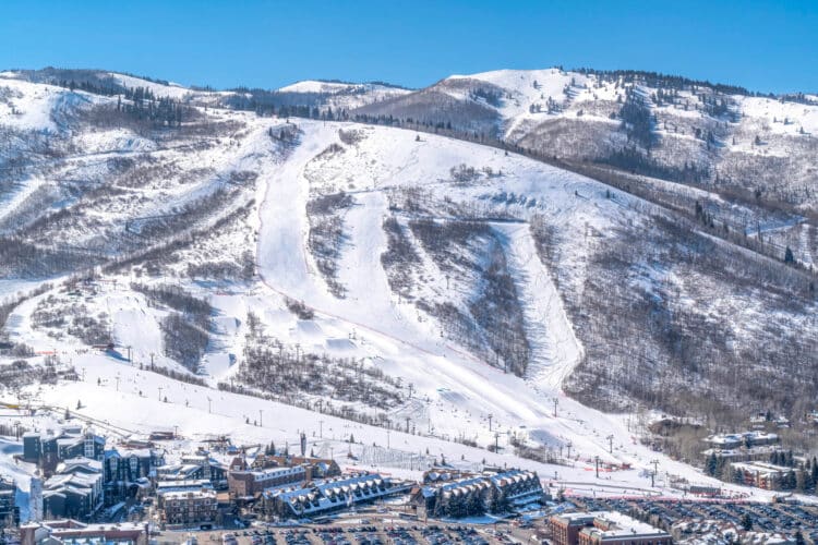 Park city ski resort in the winter