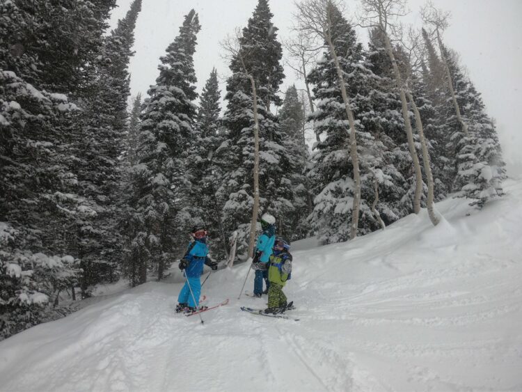 Utah powder day with kids