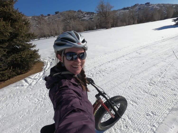 fat biking in the snow in utah